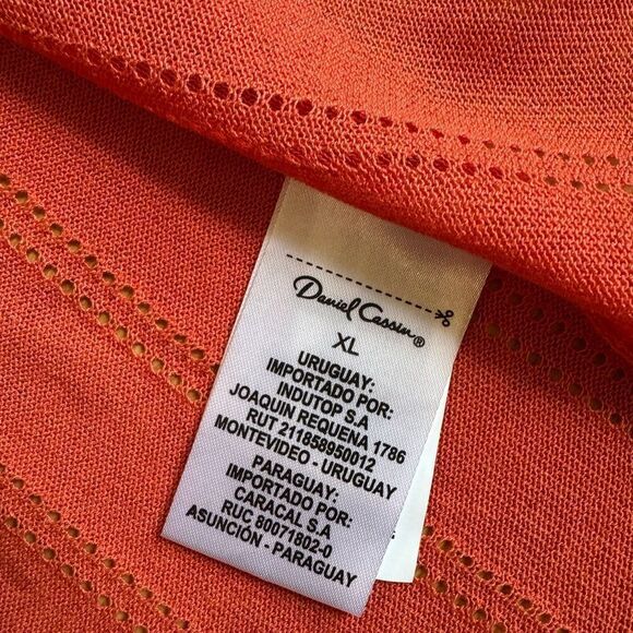 NWOT Daniel Cassin Women's Peach Cardigan w/ Gold Clasp Closure Sweater Size XL - Picture 11 of 11